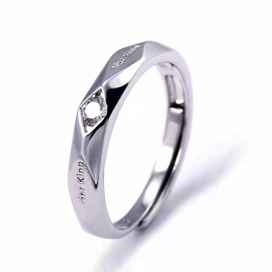Couple Couple Rings Open Mouth White Gold Plated Men And Women