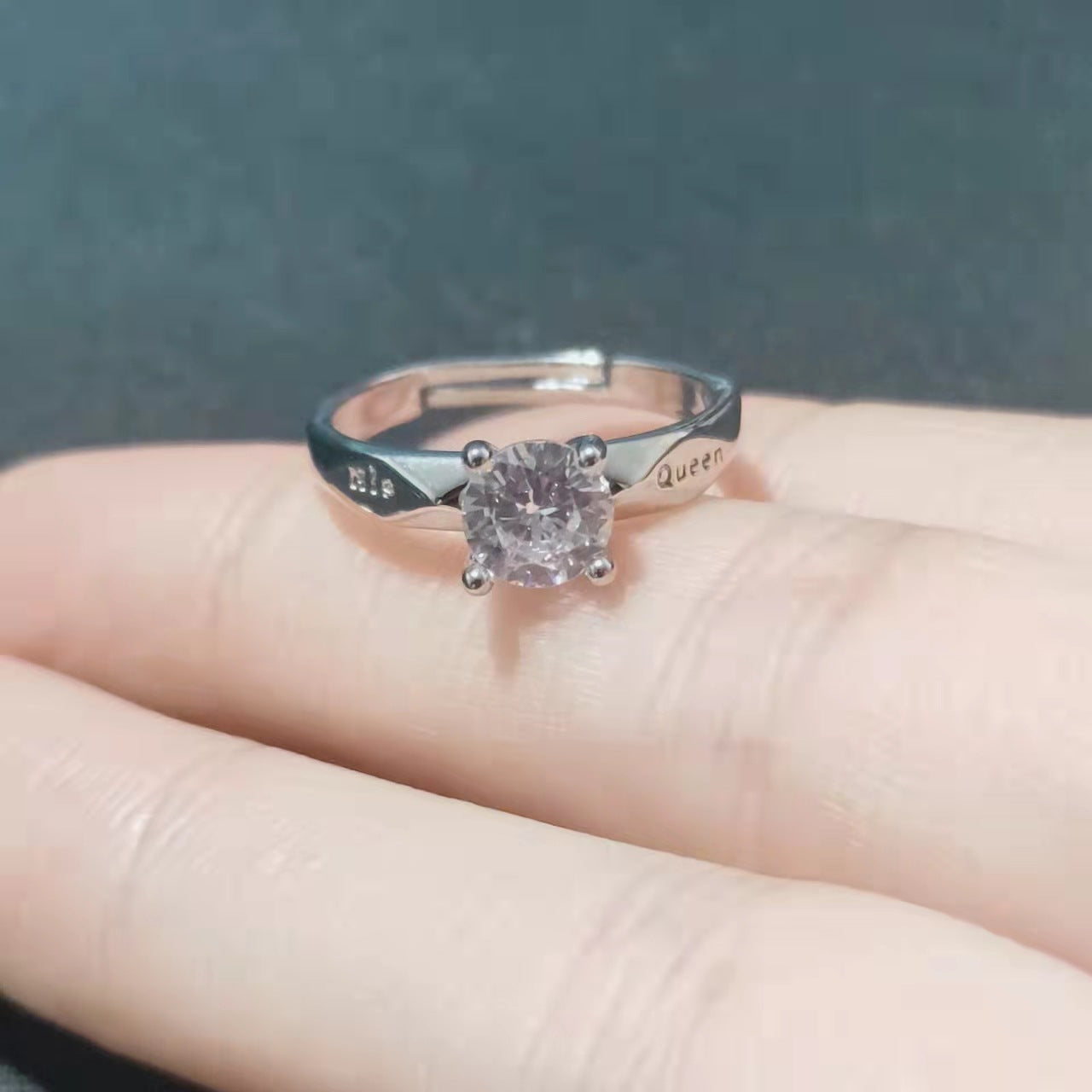 Couple Couple Rings Open Mouth White Gold Plated Men And Women
