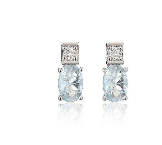 Square Long Earrings Women Natural Zirconium Earrings