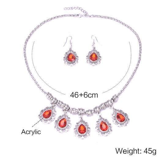 Drop-shaped Luxury Short Gemstone Necklace