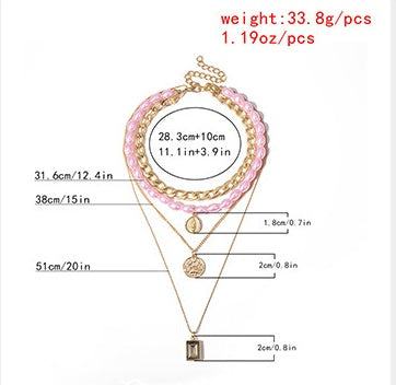 Retro Portrait Jewellery Necklace Women Sweater Chain