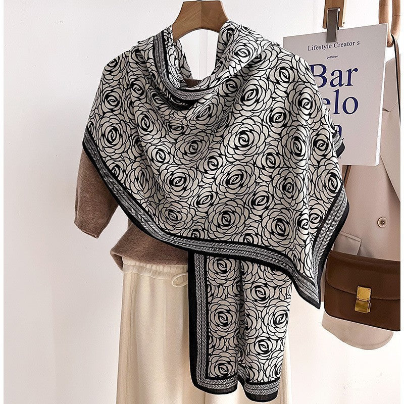 Colour Matching Fashion Scarf Scarf Thin Warm Scarf Talma
