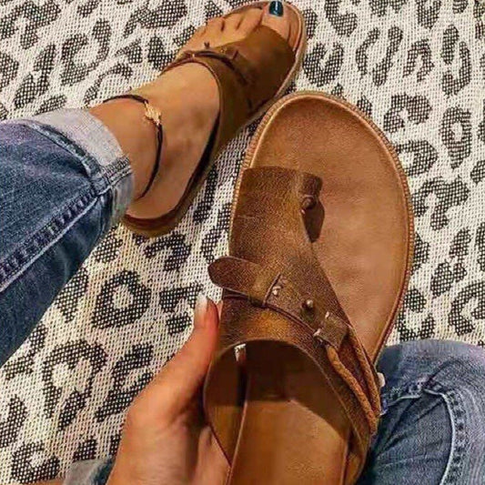 Women's Closed-Toe Slippers Comfortable All-Match Thick-Soled Sandals