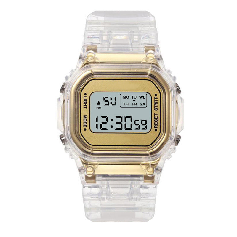 Transparent small square table watch
