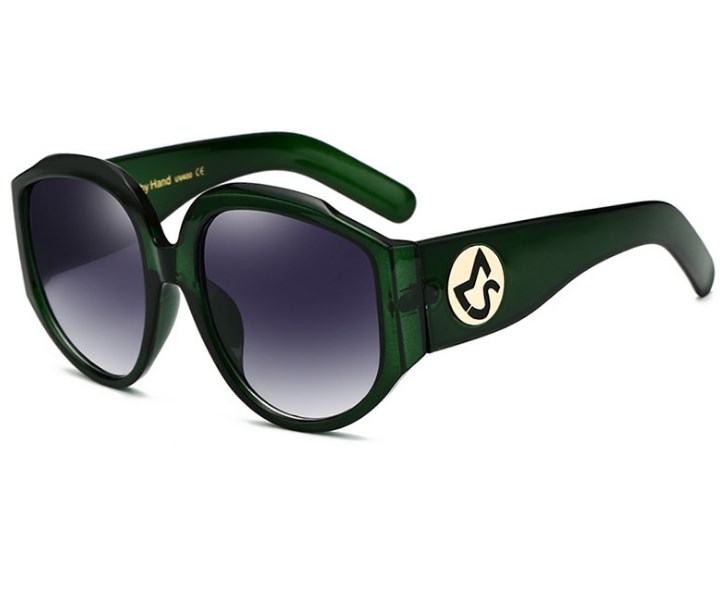 New Arrival Oversize Women Round Sun Glasses Fashion Ladies Olive Frames Glasses