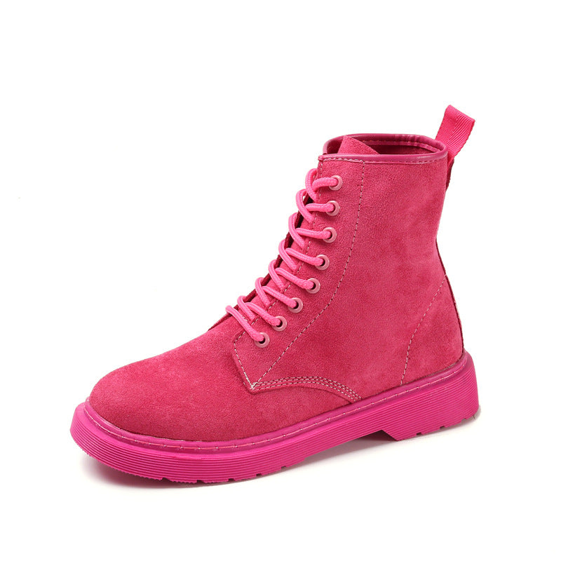 Women's New Skinny Boots Harajuku British Style Suede Student Casual Short Boots