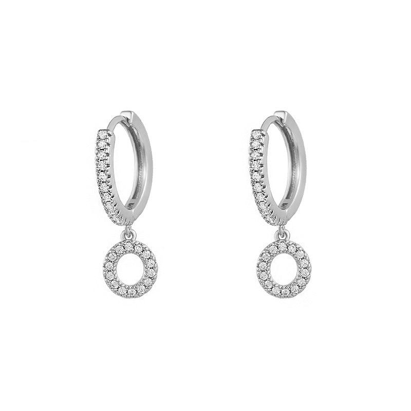 Capital English Alphabet Earrings Single  Earrings With Copper Zircon Inlaid