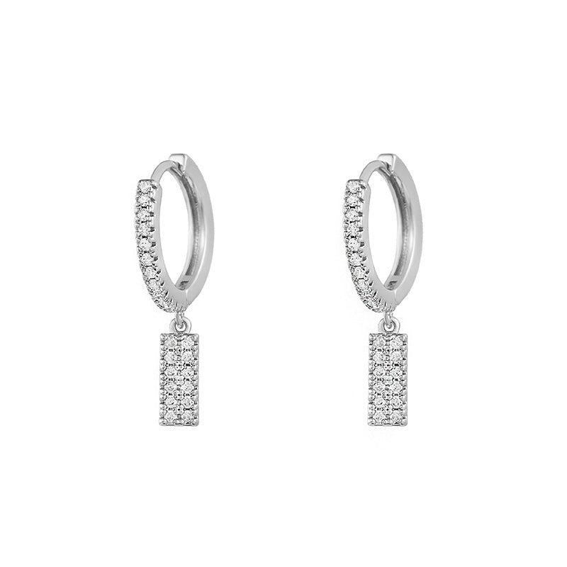 Capital English Alphabet Earrings Single  Earrings With Copper Zircon Inlaid