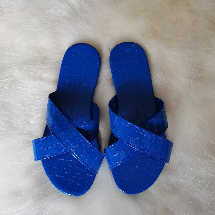 Large Size Round Head Crossed Flip Flops