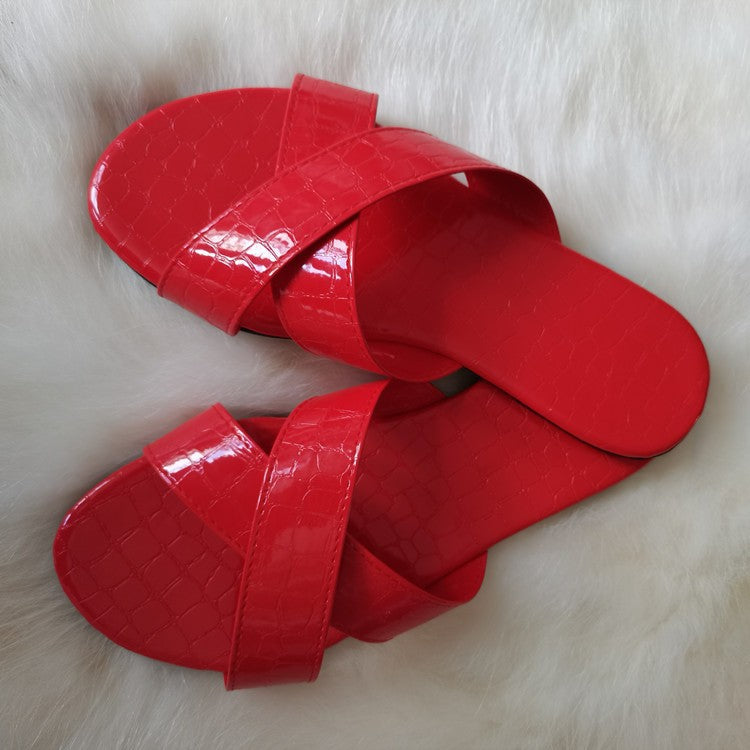 Large Size Round Head Crossed Flip Flops