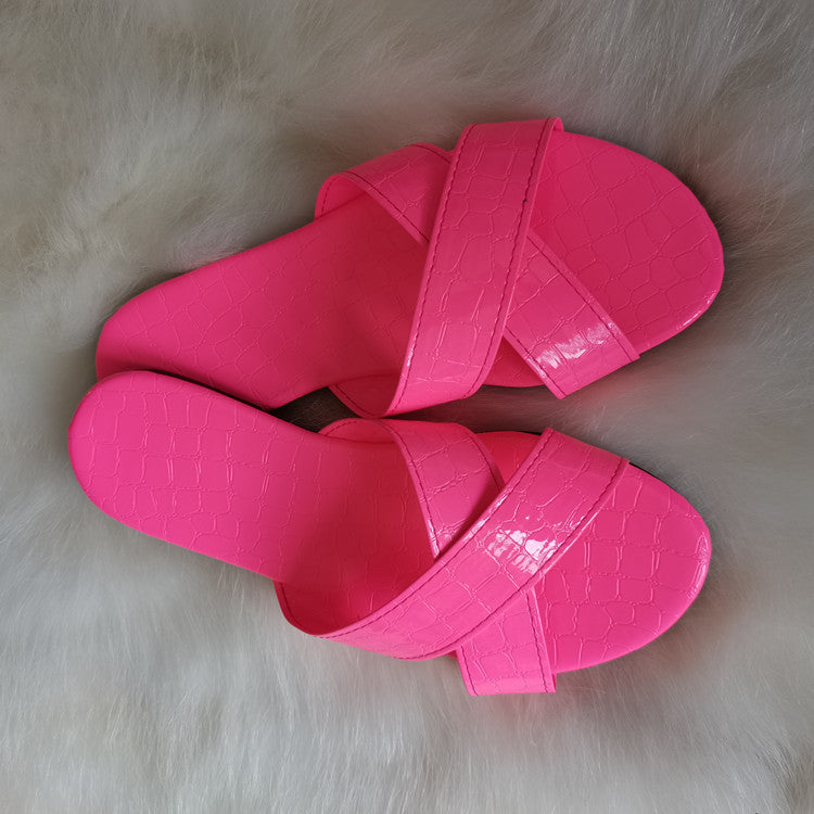 Large Size Round Head Crossed Flip Flops