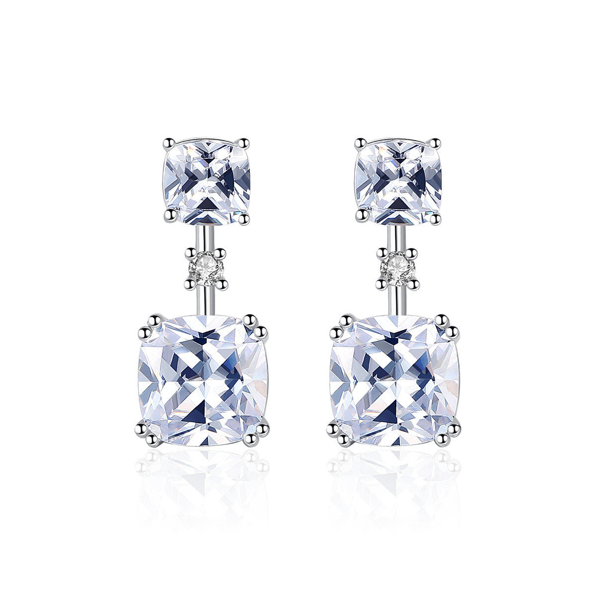 White Gemstone Earrings Foreign Trade Hot Selling Sterling Silver Jewelry