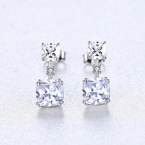 White Gemstone Earrings Foreign Trade Hot Selling Sterling Silver Jewelry