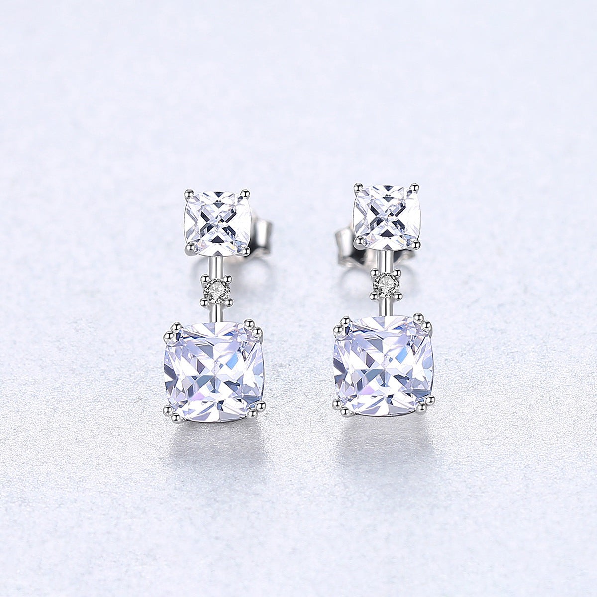 White Gemstone Earrings Foreign Trade Hot Selling Sterling Silver Jewelry