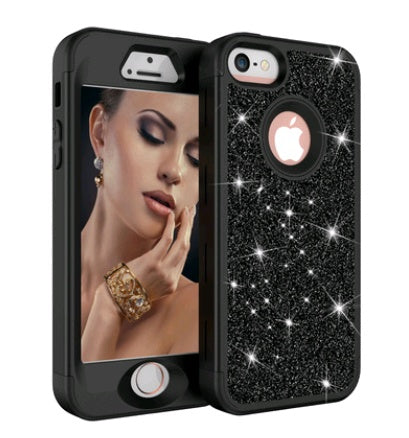 Compatible with Apple, iPhoneX shatter-resistant shell PC+ silicone three-in-one all-inclusive iPhoneX glitter powder cover