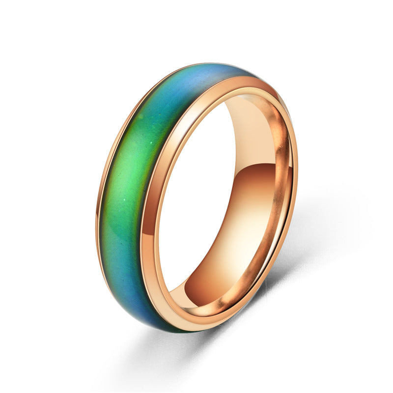 Color Changing Rings Stainless Steel Ring Mood Emotion Feeling Temperature Rings For Women and Men Couples Rings