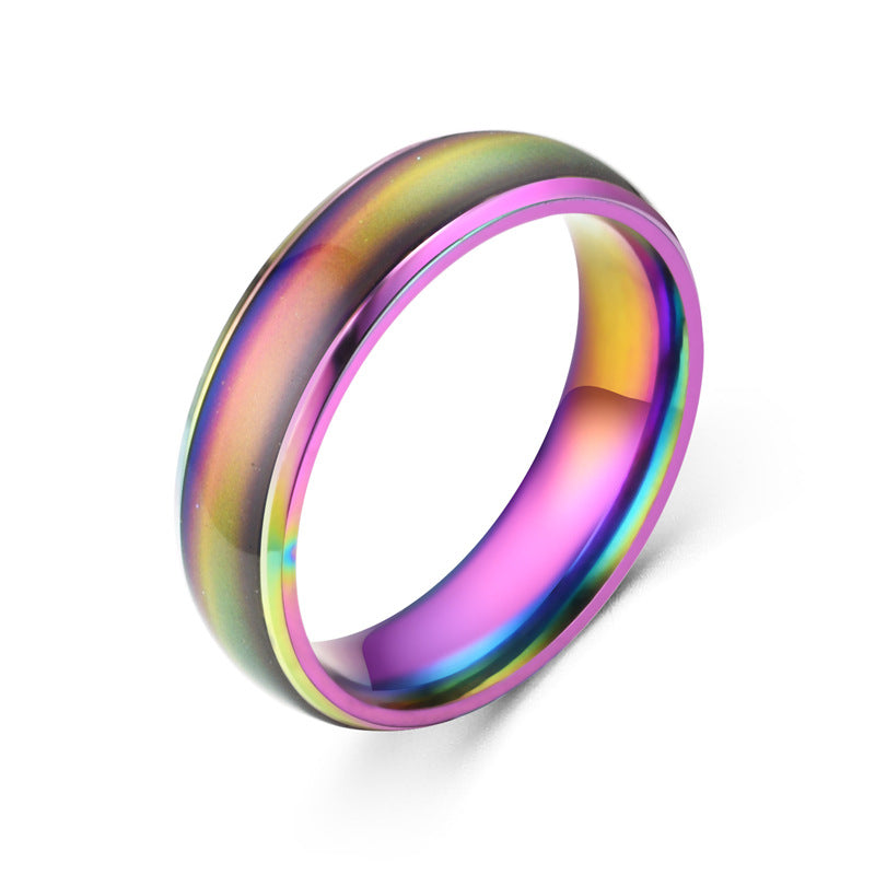 Color Changing Rings Stainless Steel Ring Mood Emotion Feeling Temperature Rings For Women and Men Couples Rings