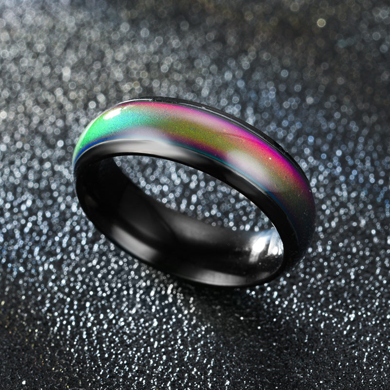 Color Changing Rings Stainless Steel Ring Mood Emotion Feeling Temperature Rings For Women and Men Couples Rings