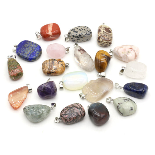 Natural Gemstone Irregular Amorphous Necklace Pendant