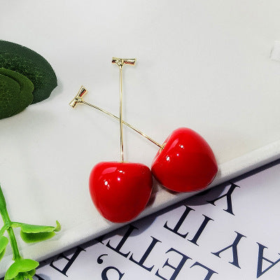 Red cherry earrings fruit drop earrings fashion earrings