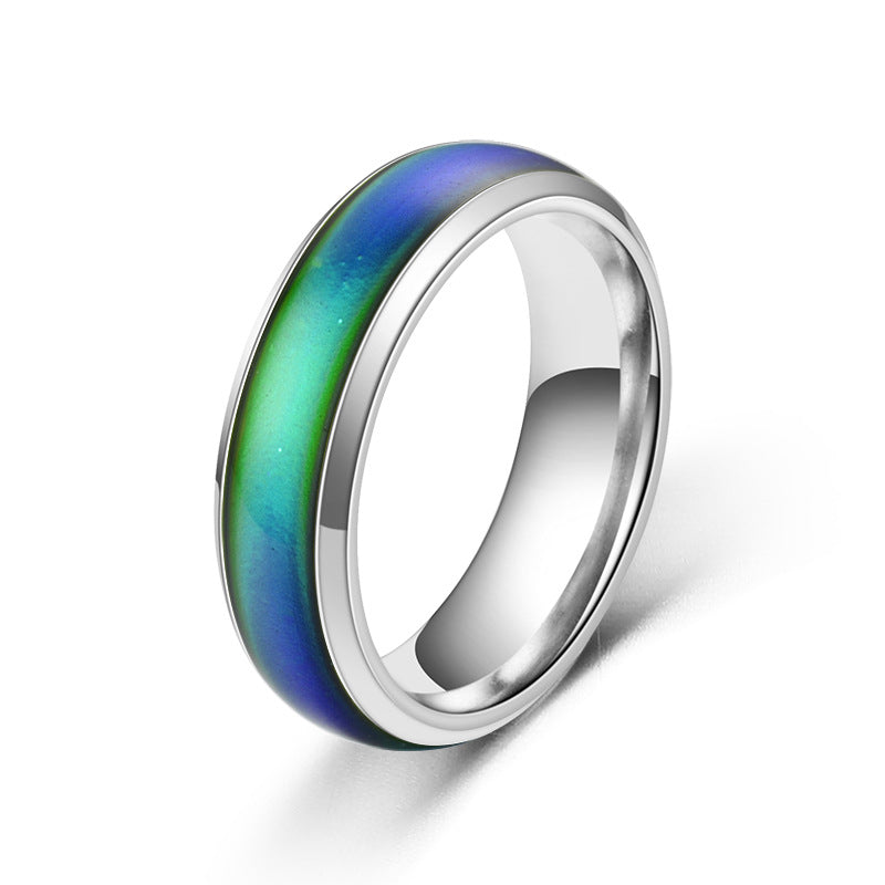 Color Changing Rings Stainless Steel Ring Mood Emotion Feeling Temperature Rings For Women and Men Couples Rings