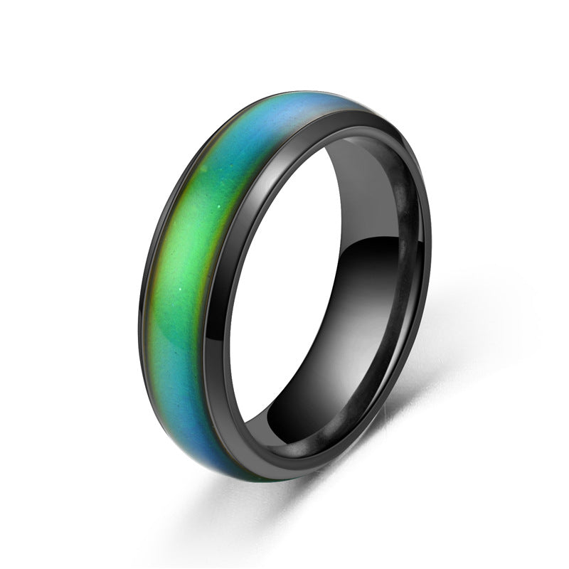 Color Changing Rings Stainless Steel Ring Mood Emotion Feeling Temperature Rings For Women and Men Couples Rings