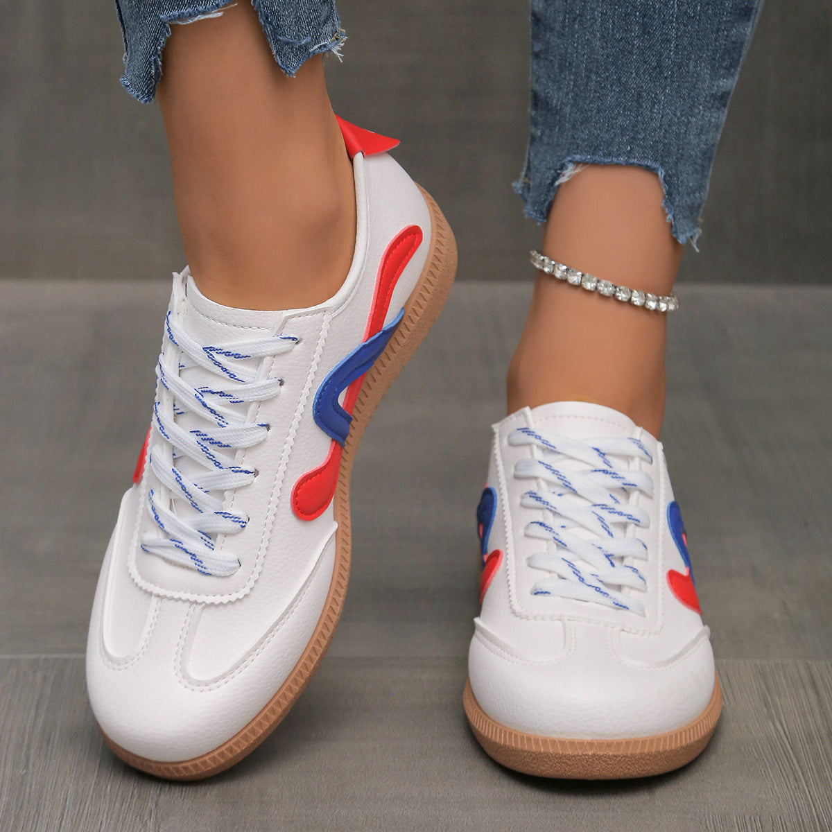 German Training Women's Flat Retro Casual Sports Skate Shoes