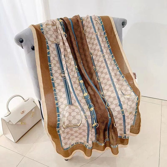 Cotton And Linen Scarf Thin And Silky Shawl Travel Sun-proof Beach Towel For Women