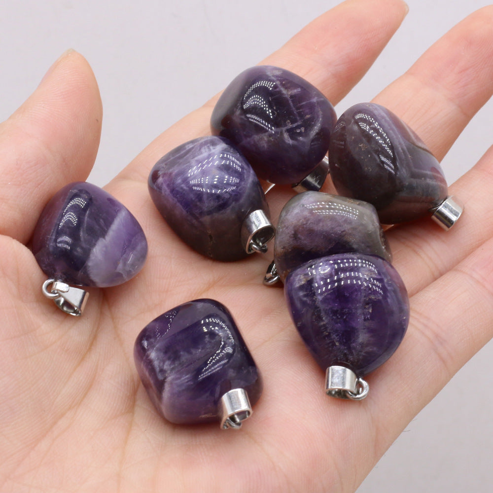 Natural Gemstone Irregular Amorphous Necklace Pendant