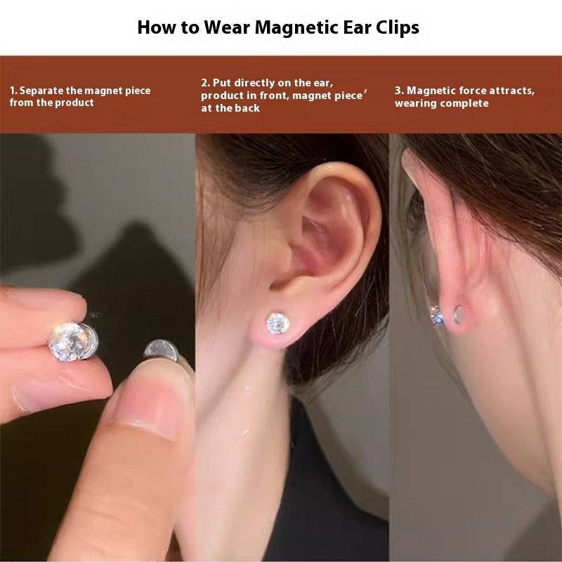 Women's Get One's Ears Pierced-free Magnetic Stud Earrings