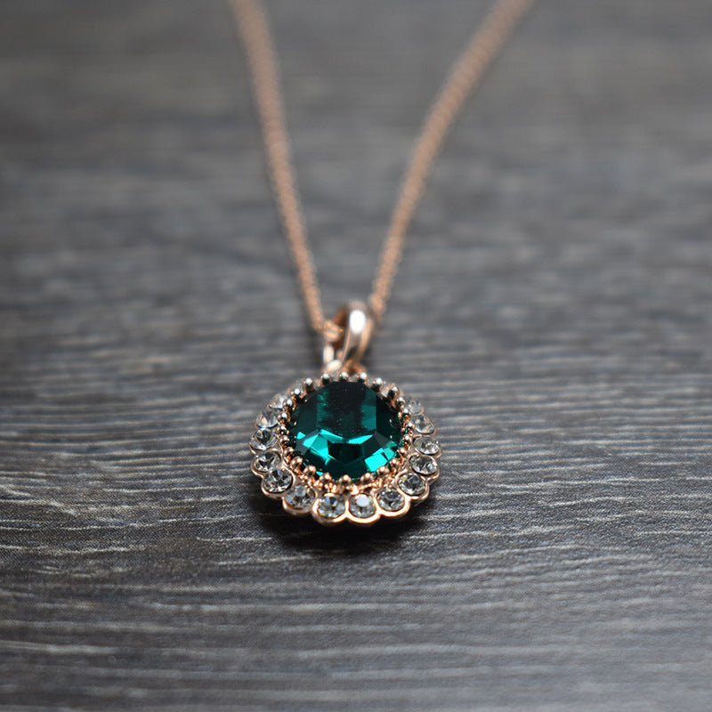 Oval Colour Short Clavicle Necklace For Women