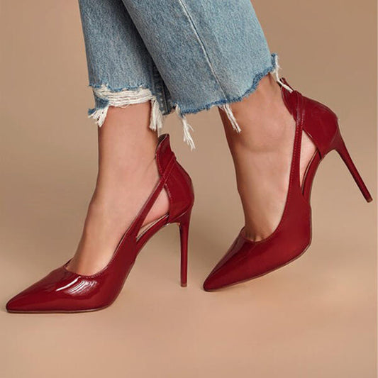 Womens French-style Fashionable Pointed-toe Hollow-out High Heels