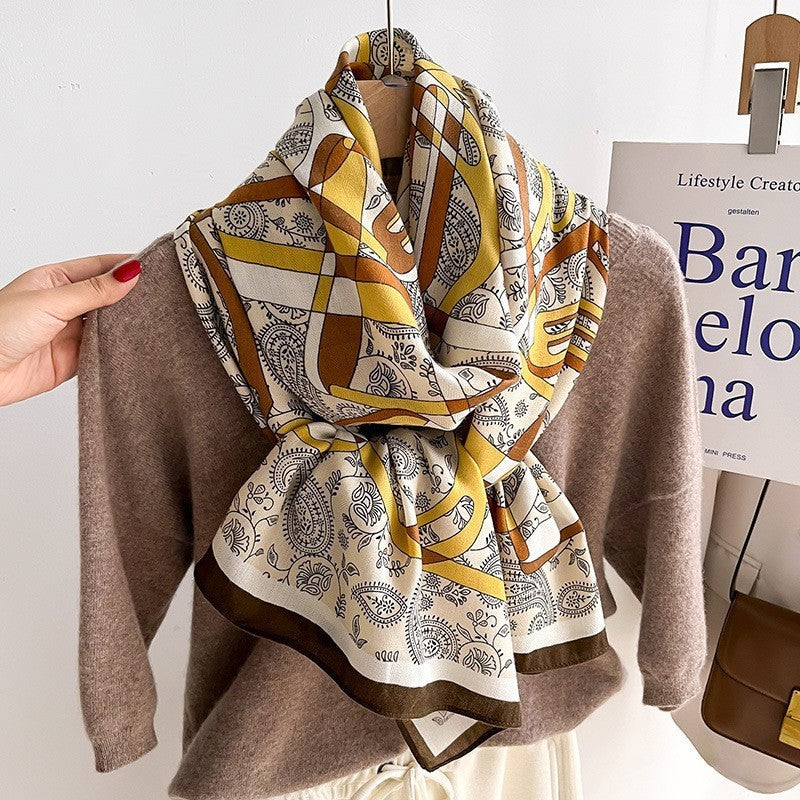 Colour Matching Fashion Scarf Scarf Thin Warm Scarf Talma