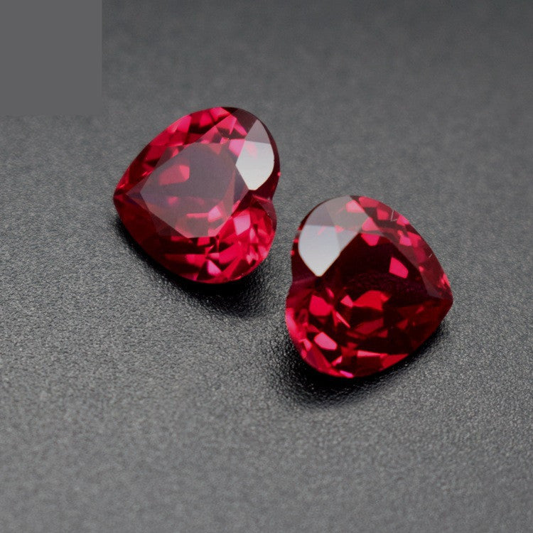 Red Corundum 2to15m Ring Face Bare Stone Peach Heart Shape