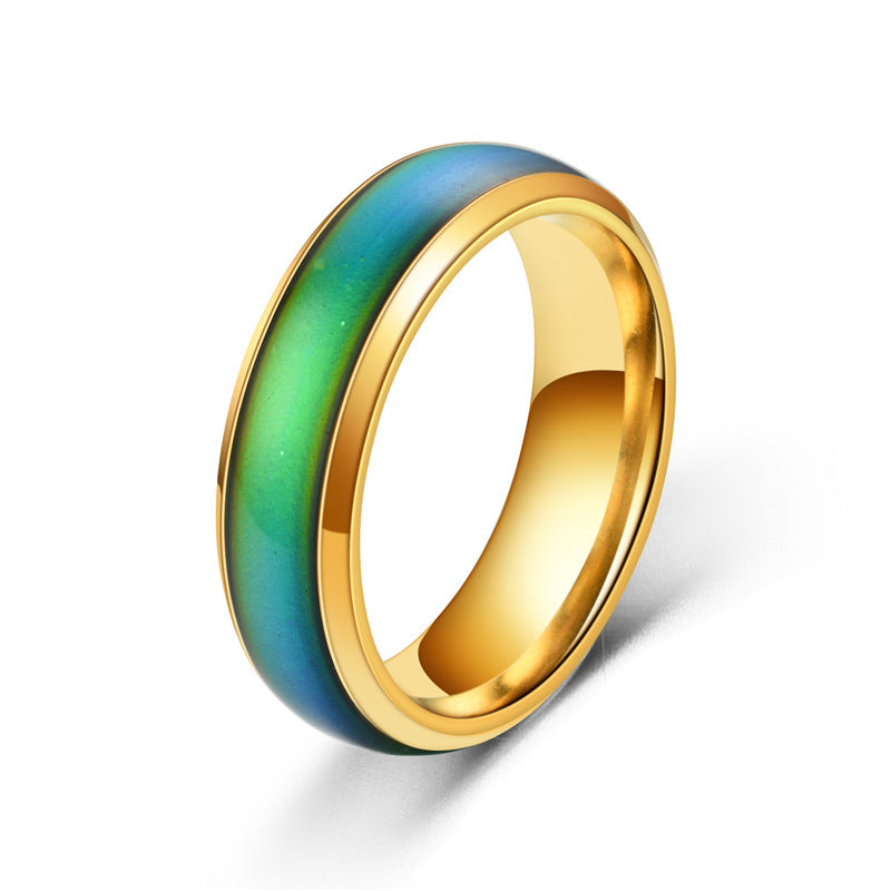 Color Changing Rings Stainless Steel Ring Mood Emotion Feeling Temperature Rings For Women and Men Couples Rings