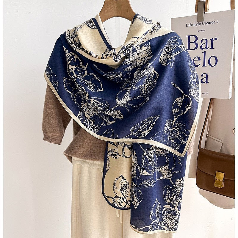 Colour Matching Fashion Scarf Scarf Thin Warm Scarf Talma