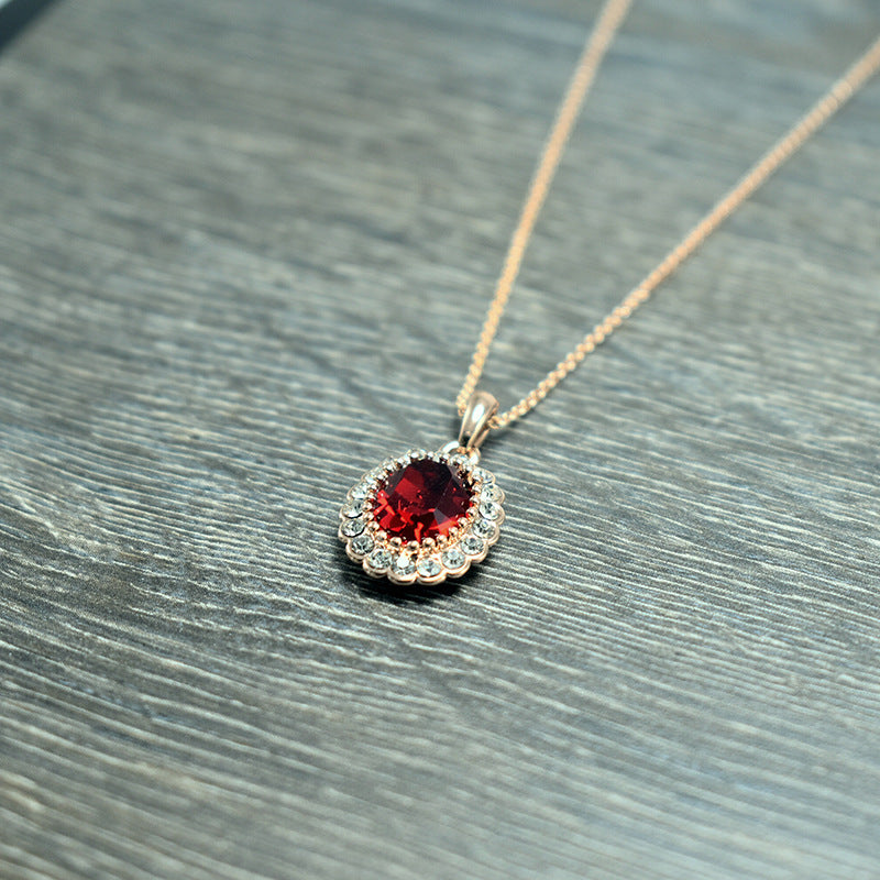 Oval Colour Short Clavicle Necklace For Women