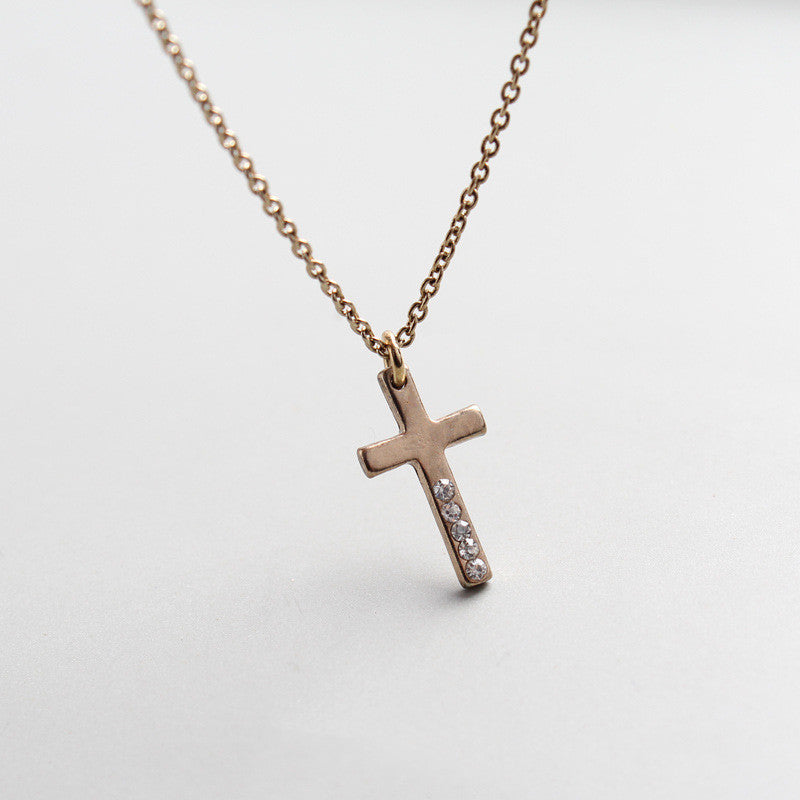 Simple Fashion Personality Punk Hip Hop Trend Cross Short Necklace Men And Women