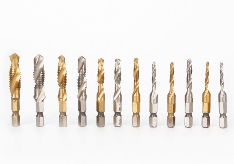 Wind Batch Hex Shank Twist Drill Bit Titanium Plated 6.35 Handle 10PC 13PC Set   High Speed Steel