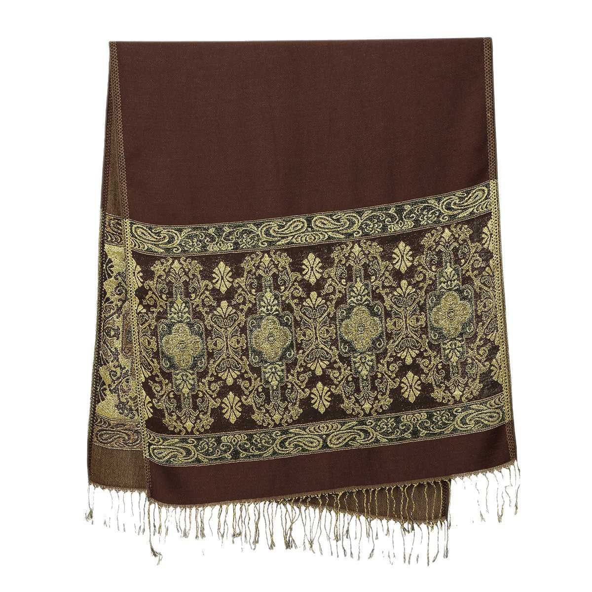Bohemian-style Cashew-print women Long Scarf With Tassels