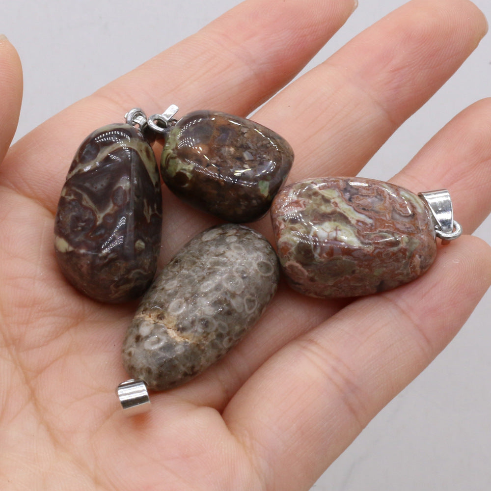 Natural Gemstone Irregular Amorphous Necklace Pendant