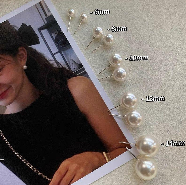 925 Silver Needle Korean Style Temperament Simple Pearl Stud Earrings