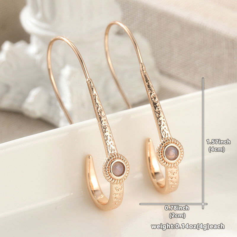 Eco-friendly Copper Light Luxury Minimalist Round Hoop Earrings
