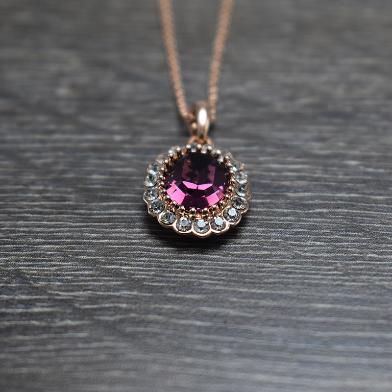 Oval Colour Short Clavicle Necklace For Women