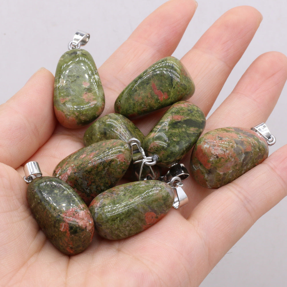 Natural Gemstone Irregular Amorphous Necklace Pendant