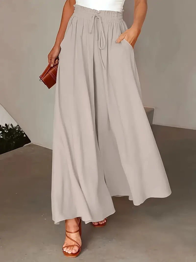Polka Dot Print Trousers Fashion Loose Elastic Waist Wide-leg Pants Women's Clothing