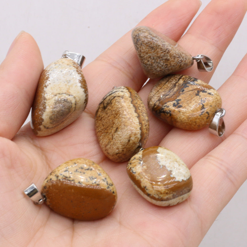 Natural Gemstone Irregular Amorphous Necklace Pendant