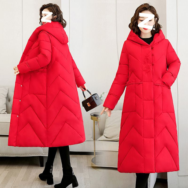 Plus Size Over knee Long Warm Hooded Long