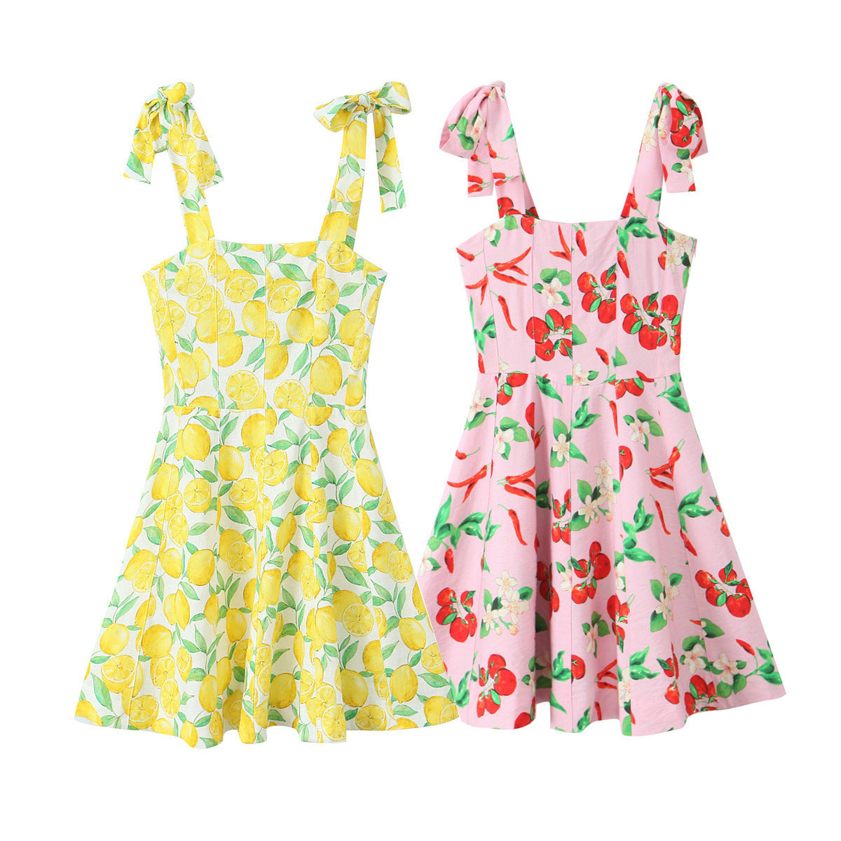Cherry Print Mini Sling Dress