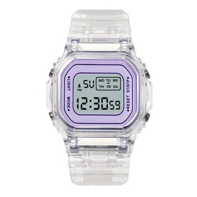 Transparent small square table watch